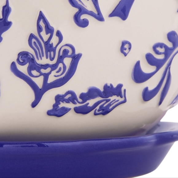 ❤️ New Mazie Bird 8" Cobalt Ceramic Planter from Pioneer Woman - Picture 3 of 8